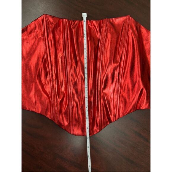 NWT Windsor Red Shiny Strapless Corset Top Size Large - Picture 8 of 8